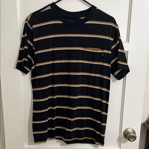 Obey Striped Black and Tan Men's Shirt